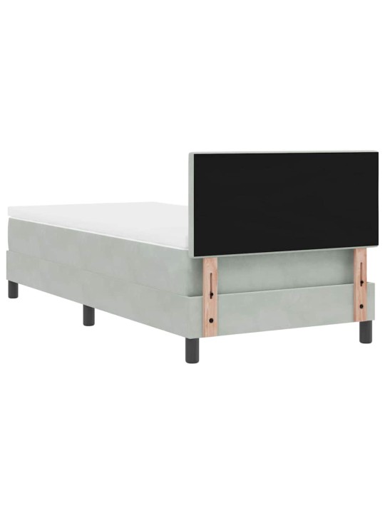Kontinentaalvoodi madratsi ja peatsiga helehall 100 x 200 cm samet