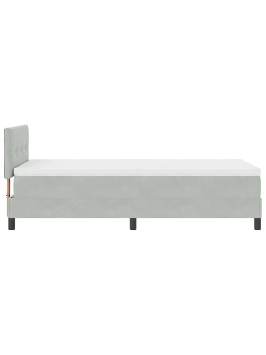 Kontinentaalvoodi madratsi ja peatsiga helehall 100 x 200 cm samet