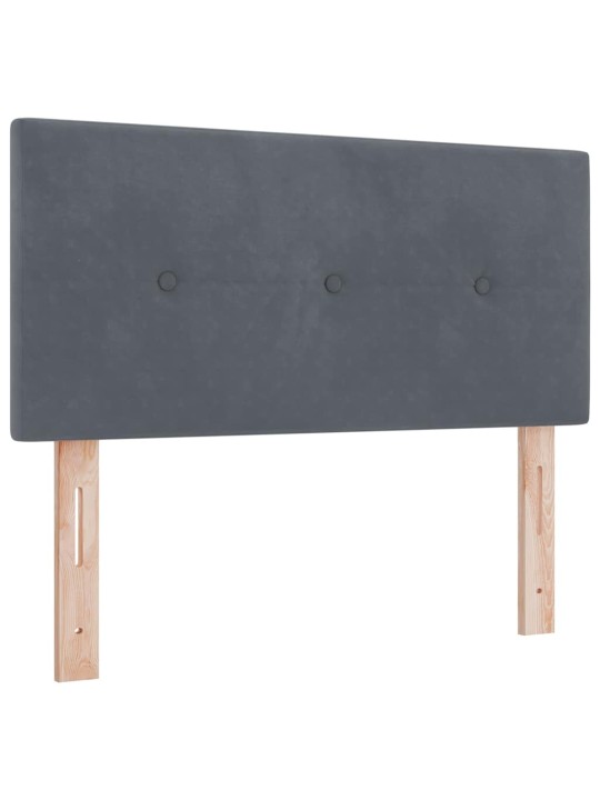 Kontinentaalvoodi madratsi ja peatsiga tumehall 100 x 200 cm samet