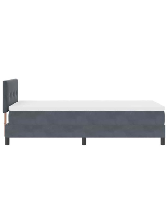 Kontinentaalvoodi madratsi ja peatsiga tumehall 100 x 200 cm samet