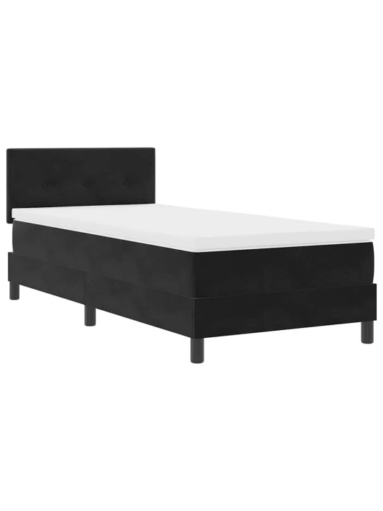 Kontinentaalvoodi madratsi ja peatsiga must 100 x 200 cm samet