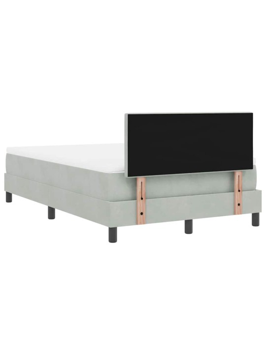 Kontinentaalvoodi madratsi ja peatsiga helehall 120 x 200 cm samet