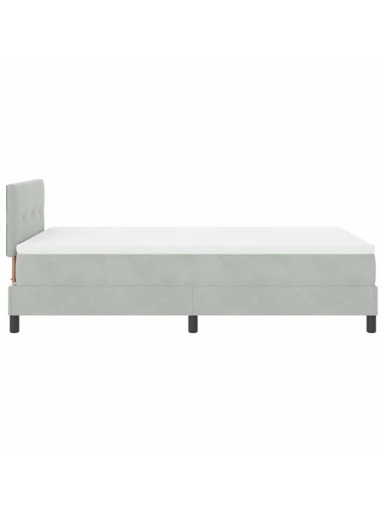 Kontinentaalvoodi madratsi ja peatsiga helehall 120 x 200 cm samet