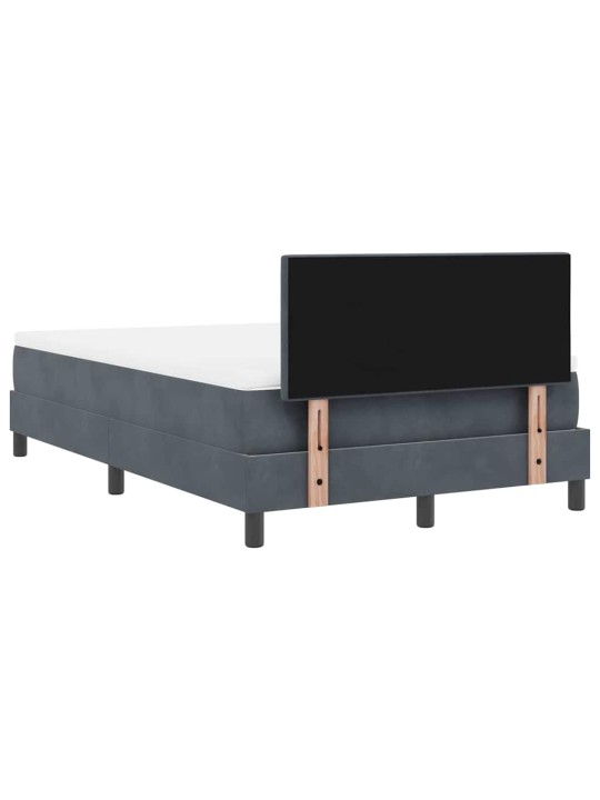 Kontinentaalvoodi madratsi ja peatsiga tumehall 120 x 200 cm samet