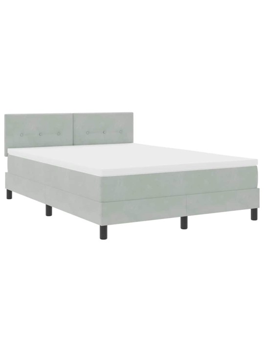 Kontinentaalvoodi madratsi ja peatsiga helehall 140 x 190 cm samet