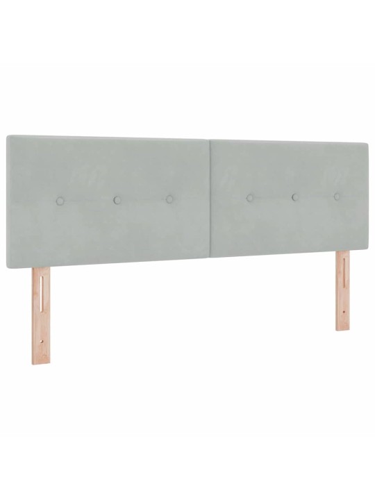 Kontinentaalvoodi madratsi ja peatsiga helehall 140 x 190 cm samet