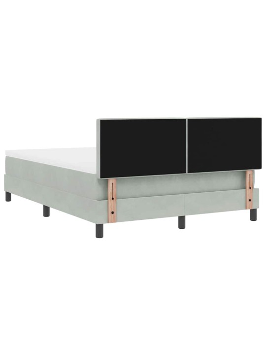 Kontinentaalvoodi madratsi ja peatsiga helehall 140 x 190 cm samet