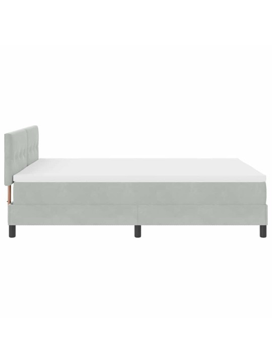 Kontinentaalvoodi madratsi ja peatsiga helehall 140 x 190 cm samet