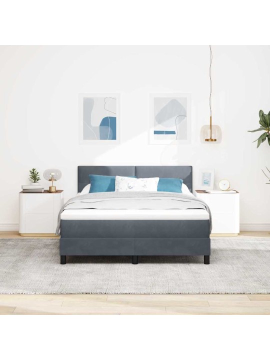 Kontinentaalvoodi madratsi ja peatsiga tumehall 140 x 190 cm samet