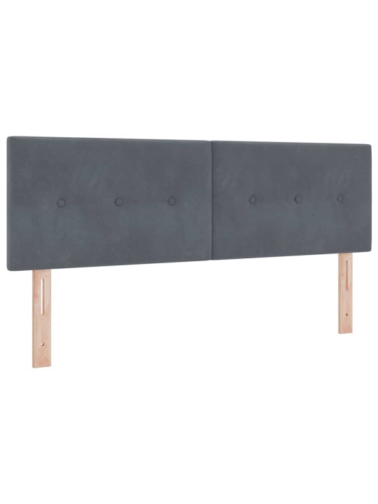 Kontinentaalvoodi madratsi ja peatsiga tumehall 140 x 190 cm samet