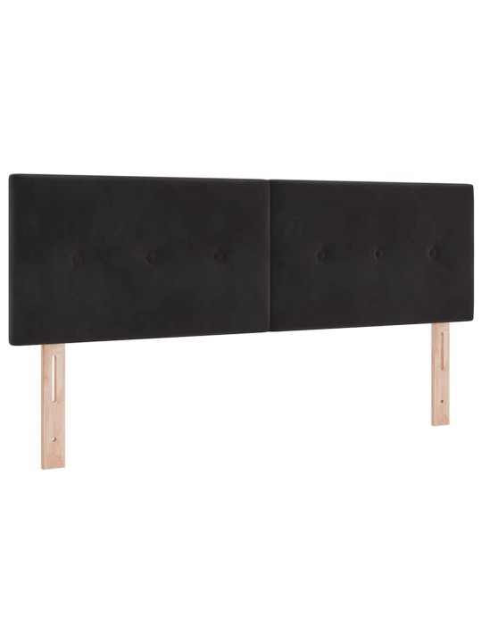 Kontinentaalvoodi madratsi ja peatsiga must 140 x 190 cm samet