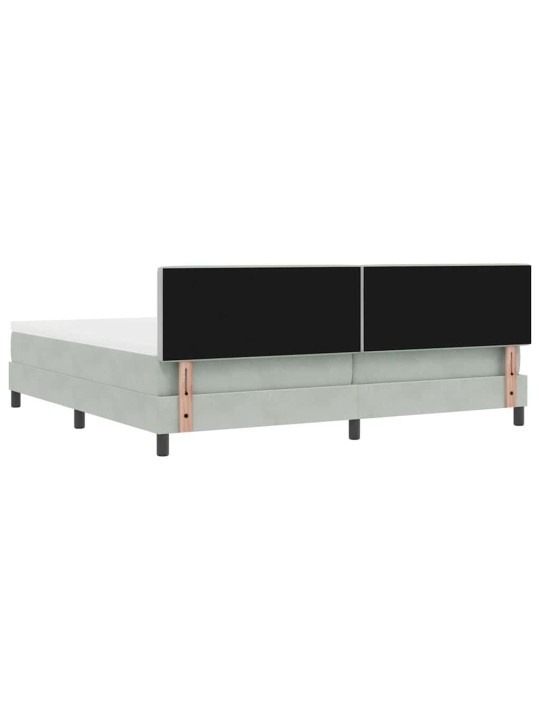 Kontinentaalvoodi madratsi ja peatsiga helehall 200 x 200 cm samet