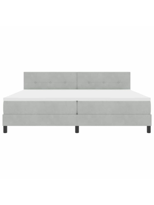 Kontinentaalvoodi madratsi ja peatsiga helehall 200 x 200 cm samet