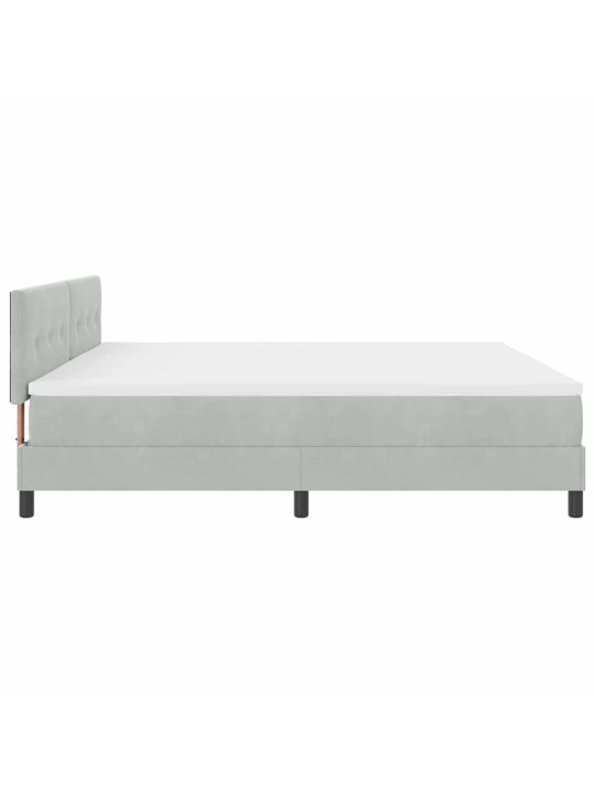 Kontinentaalvoodi madratsi ja peatsiga helehall 200 x 200 cm samet