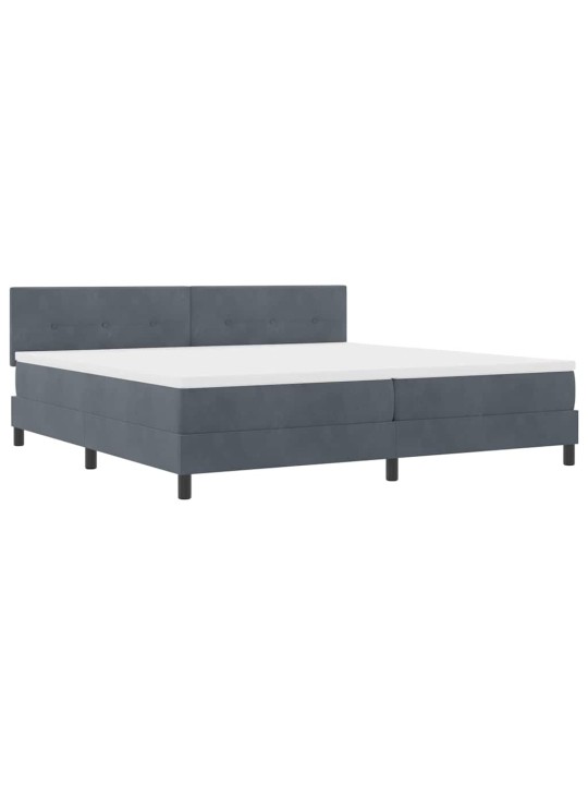 Kontinentaalvoodi madratsi ja peatsiga tumehall 200 x 200 cm samet