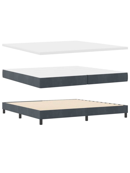Kontinentaalvoodi madratsi ja peatsiga tumehall 200 x 200 cm samet