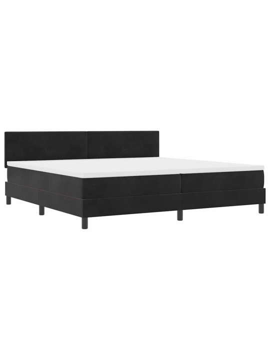 Kontinentaalvoodi madratsi ja peatsiga must 200 x 200 cm samet