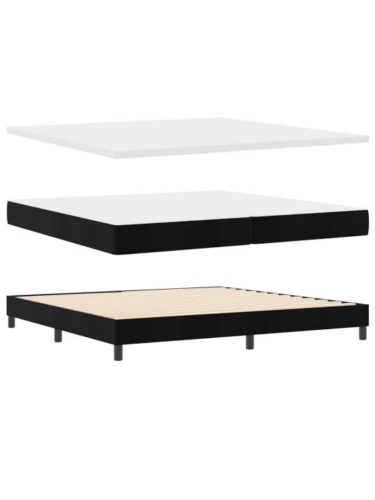 Kontinentaalvoodi madratsi ja peatsiga must 200 x 200 cm samet