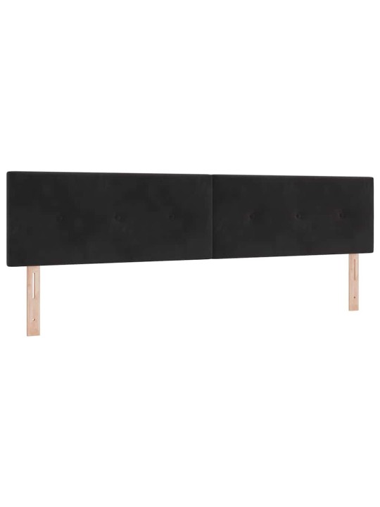 Kontinentaalvoodi madratsi ja peatsiga must 200 x 200 cm samet