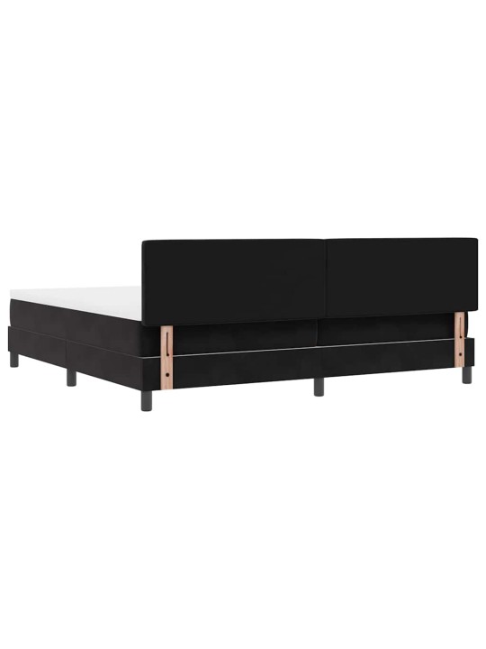 Kontinentaalvoodi madratsi ja peatsiga must 200 x 200 cm samet
