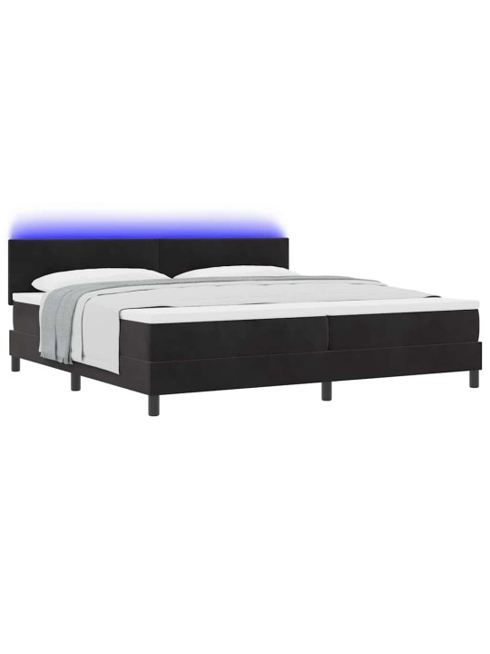 Kontinentaalvoodi madratsi ja peatsiga must 200 x 200 cm samet