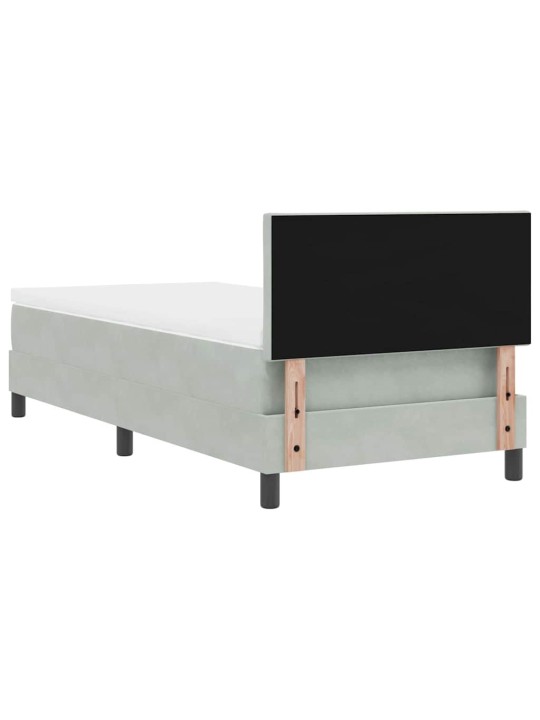 Kontinentaalvoodi madratsi ja peatsiga helehall 100 x 200 cm samet
