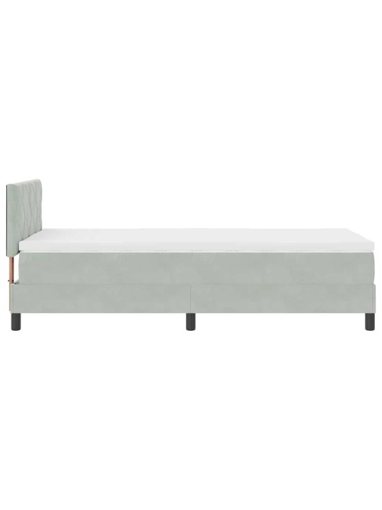 Kontinentaalvoodi madratsi ja peatsiga helehall 100 x 200 cm samet