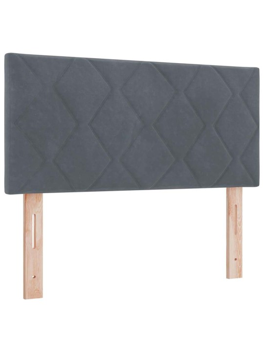 Kontinentaalvoodi madratsi ja peatsiga tumehall 100 x 200 cm samet