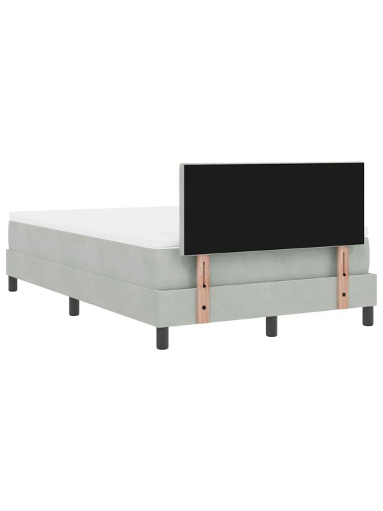 Kontinentaalvoodi madratsi ja peatsiga helehall 120 x 200 cm samet