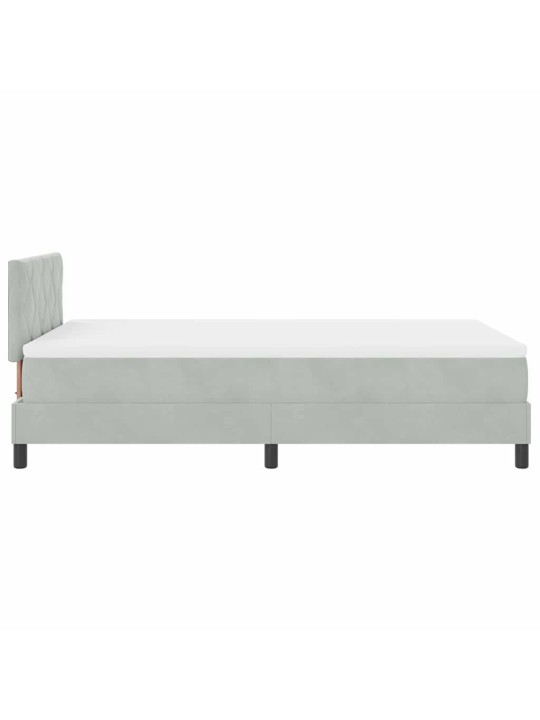 Kontinentaalvoodi madratsi ja peatsiga helehall 120 x 200 cm samet
