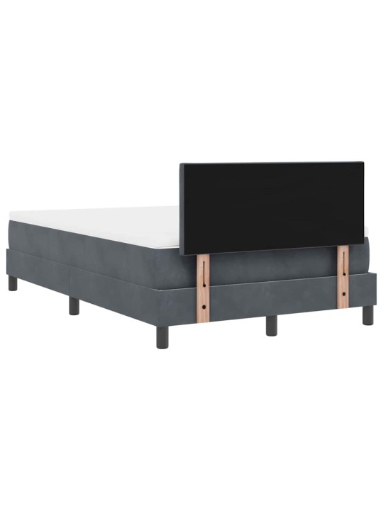 Kontinentaalvoodi madratsi ja peatsiga tumehall 120 x 200 cm samet