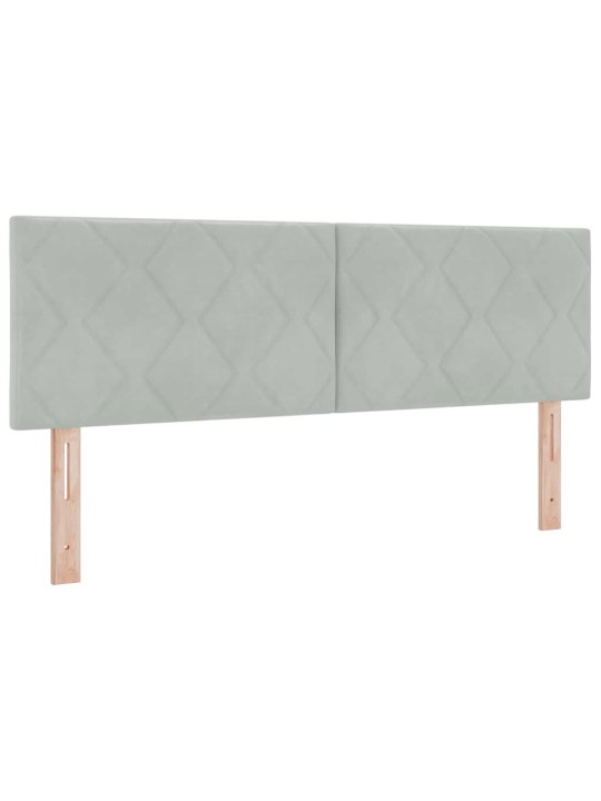 Kontinentaalvoodi madratsi ja peatsiga helehall 140 x 190 cm samet