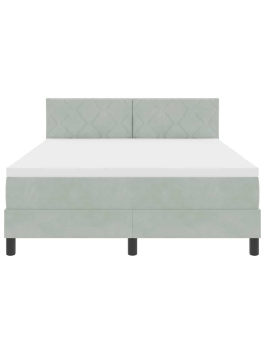 Kontinentaalvoodi madratsi ja peatsiga helehall 140 x 190 cm samet