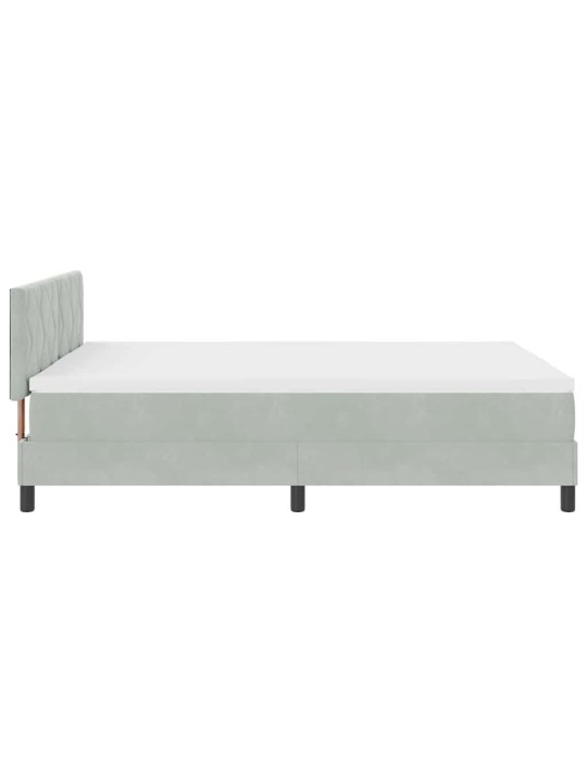 Kontinentaalvoodi madratsi ja peatsiga helehall 140 x 190 cm samet