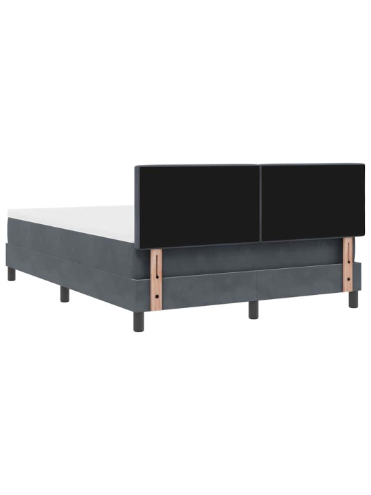 Kontinentaalvoodi madratsi ja peatsiga tumehall 140 x 190 cm samet
