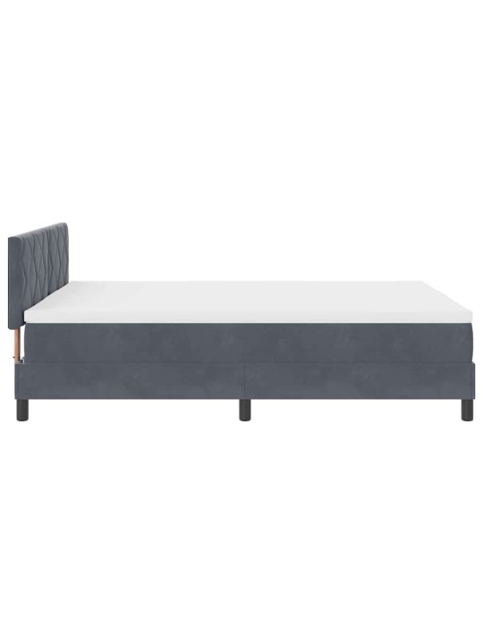 Kontinentaalvoodi madratsi ja peatsiga tumehall 140 x 190 cm samet