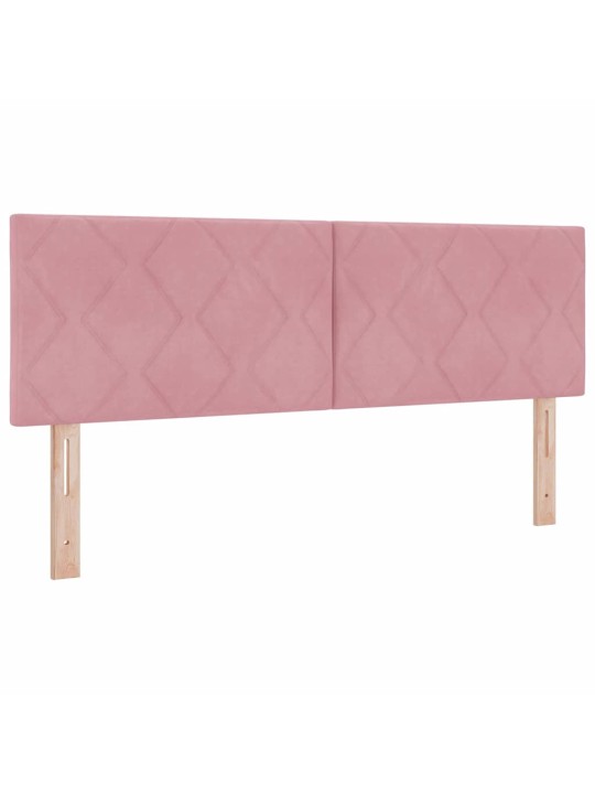Kontinentaalvoodi madratsi ja peatsiga roosa 160 x 200 cm samet