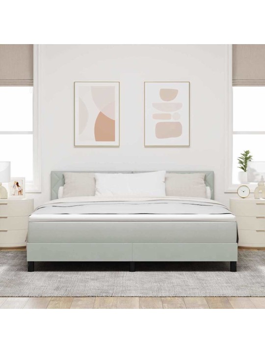 Kontinentaalvoodi madratsi ja peatsiga helehall 180 x 200 cm samet