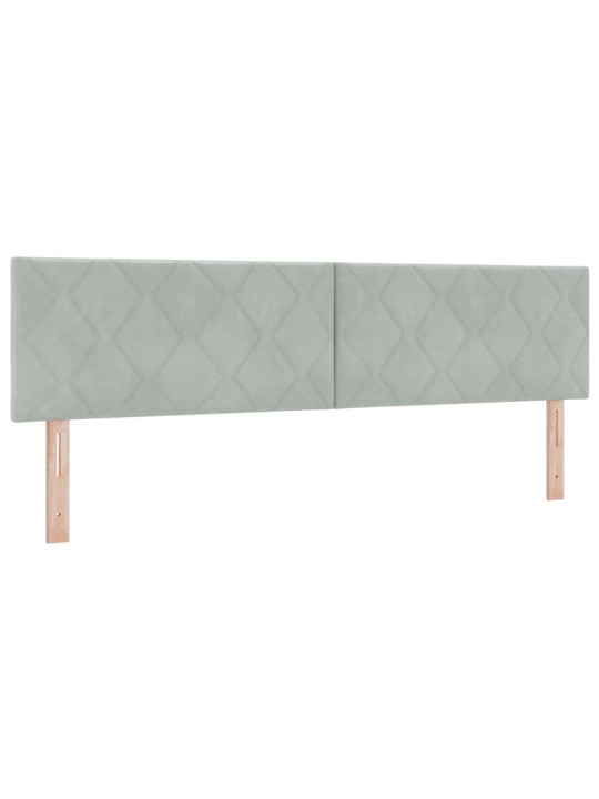 Kontinentaalvoodi madratsi ja peatsiga helehall 180 x 200 cm samet