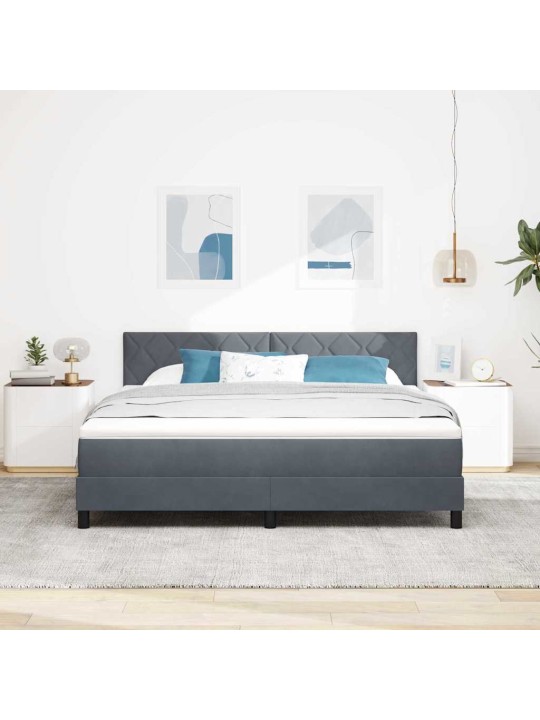 Kontinentaalvoodi madratsi ja peatsiga tumehall 180 x 200 cm samet