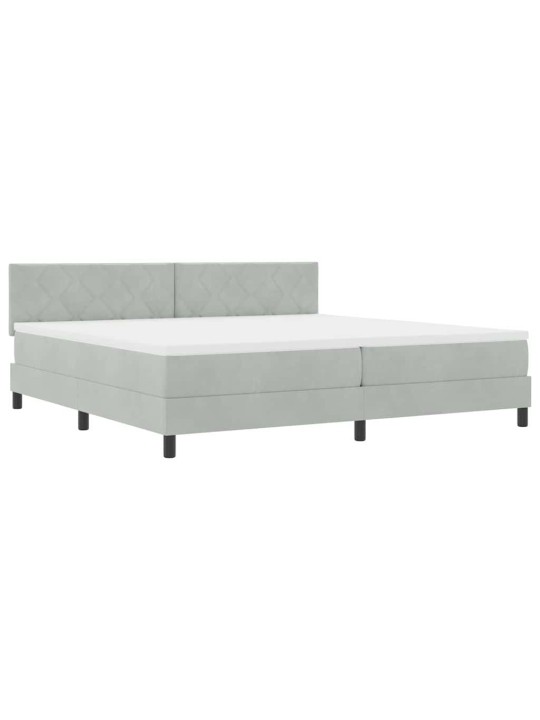 Kontinentaalvoodi madratsi ja peatsiga helehall 200 x 200 cm samet