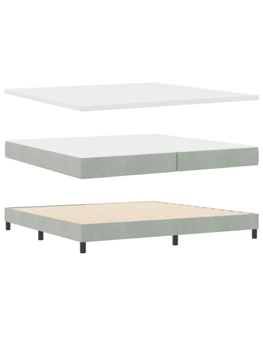 Kontinentaalvoodi madratsi ja peatsiga helehall 200 x 200 cm samet