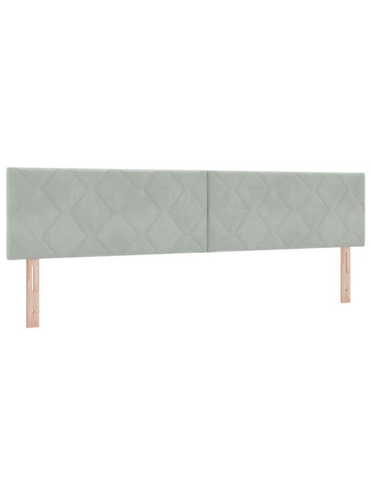 Kontinentaalvoodi madratsi ja peatsiga helehall 200 x 200 cm samet