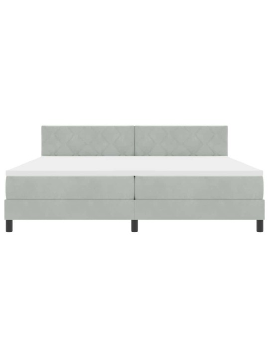 Kontinentaalvoodi madratsi ja peatsiga helehall 200 x 200 cm samet