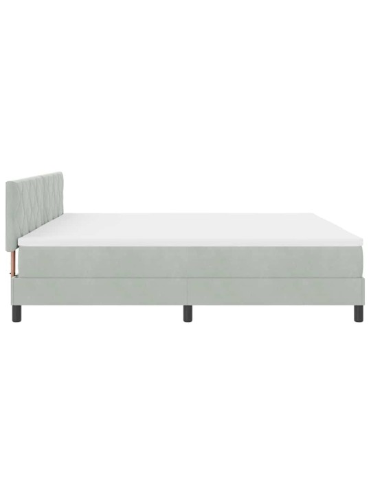 Kontinentaalvoodi madratsi ja peatsiga helehall 200 x 200 cm samet