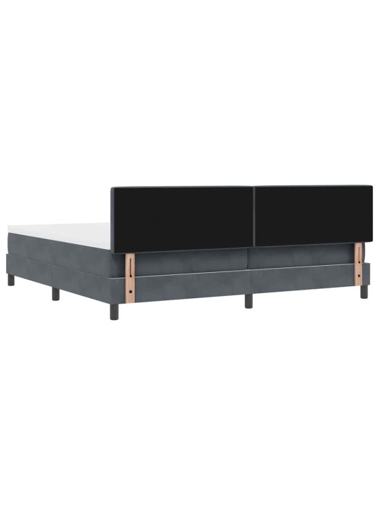 Kontinentaalvoodi madratsi ja peatsiga tumehall 200 x 200 cm samet