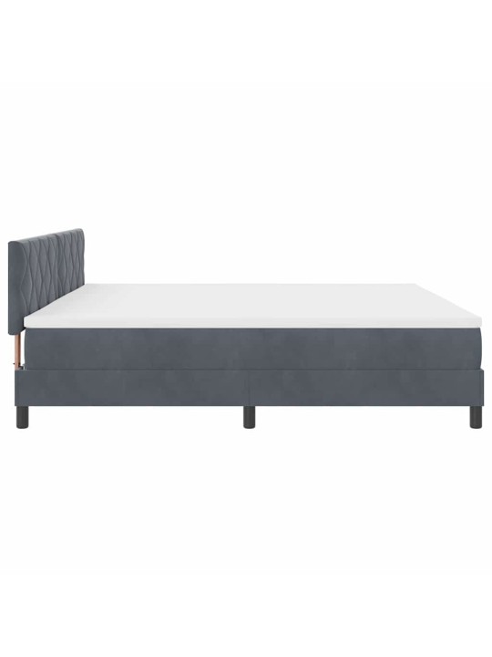 Kontinentaalvoodi madratsi ja peatsiga tumehall 200 x 200 cm samet