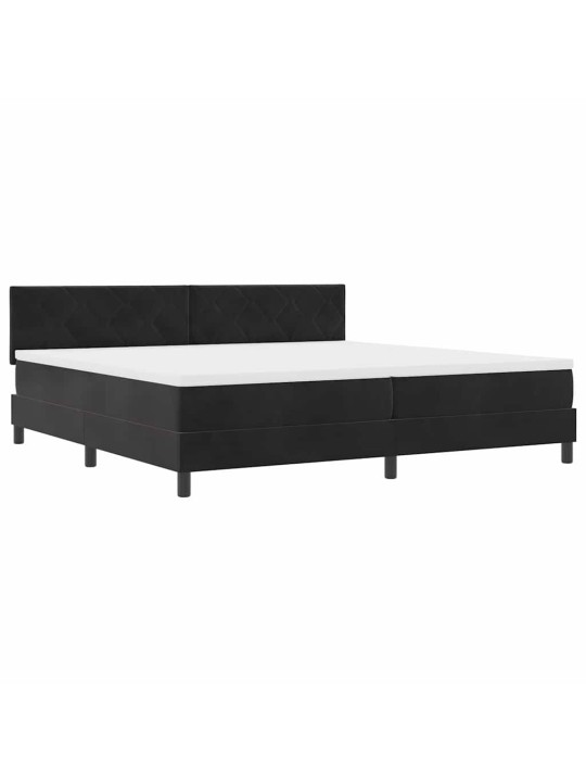 Kontinentaalvoodi madratsi ja peatsiga must 200 x 200 cm samet