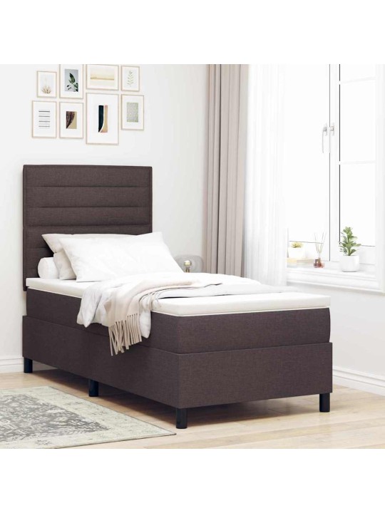 Kontinentaalvoodi madratsiga tumepruun 80 x 200 cm kangas