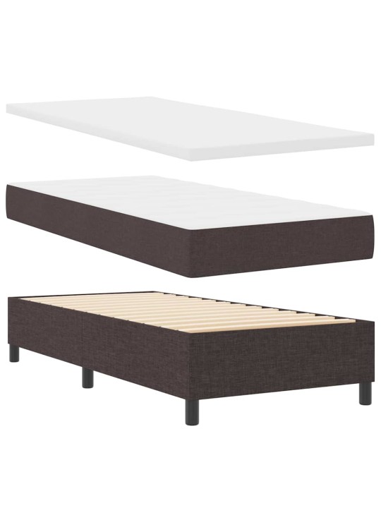 Kontinentaalvoodi madratsiga tumepruun 80 x 200 cm kangas